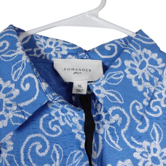 New Tuckernuck Riviera Painted Chintz Aurora Blue Floral Dress Retro Mod XL NWT - Picture 9 of 16